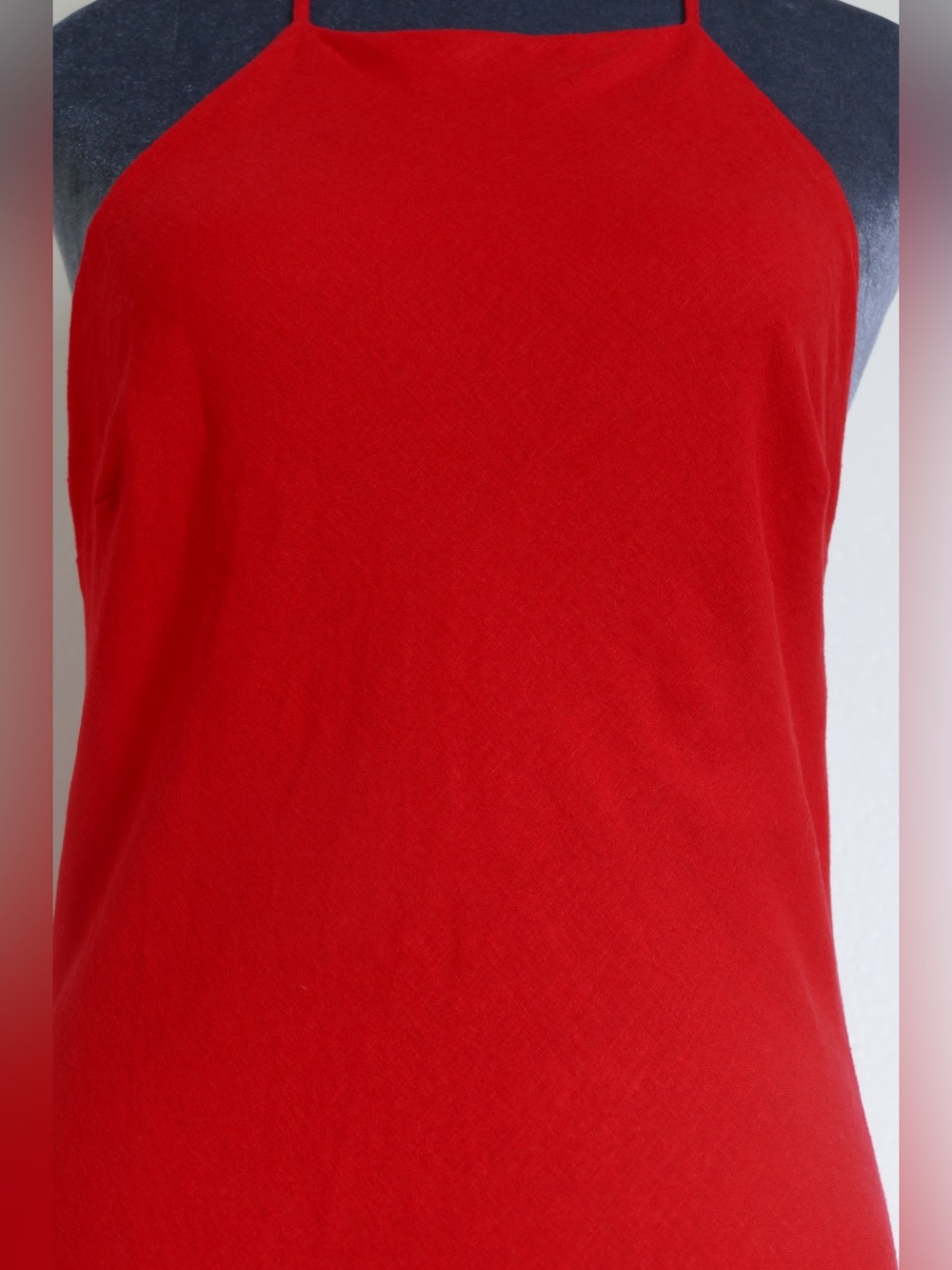 MNG Mango Red Linen Blend Halter Maxi Dress Women’s Medium Boho Summer - Picture 5 of 6